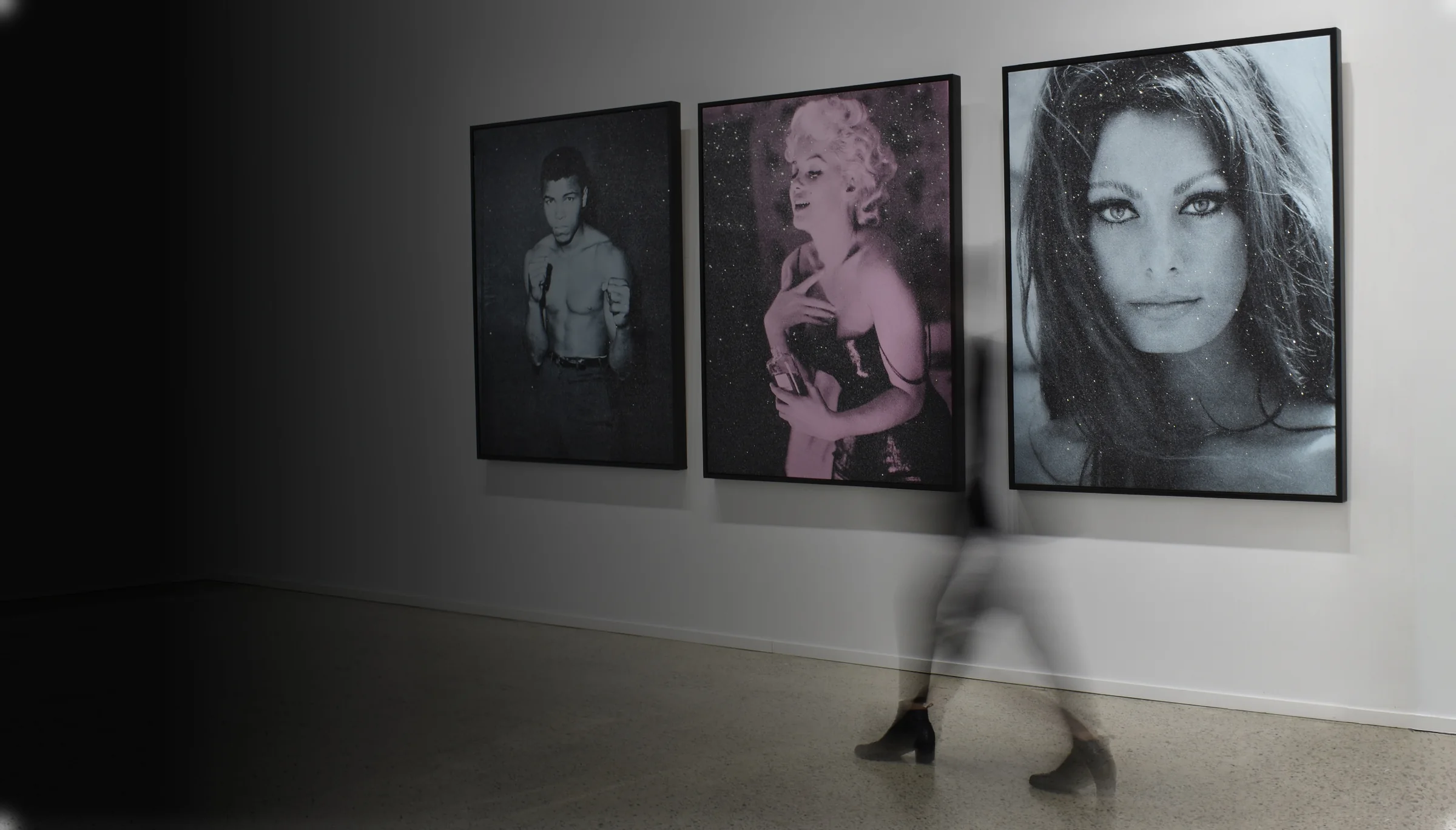 Gallery visitor and artwork
